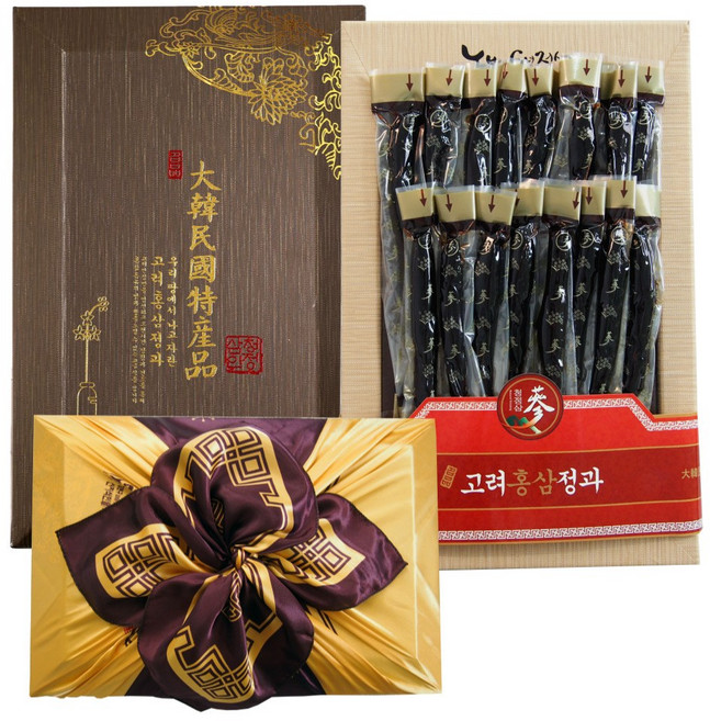 행복한홍삼 고려 홍삼정과 진과 한지함 상견례 어버이날 부모님 선물, 400g, 기본보자기, 1개