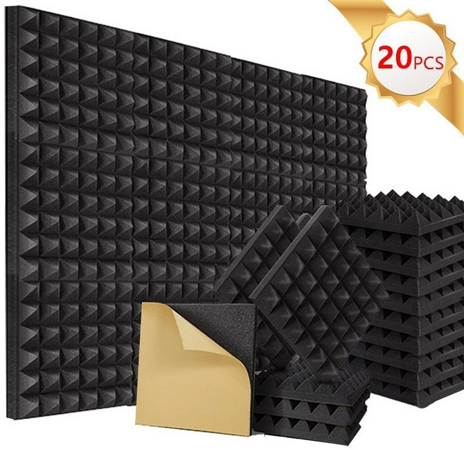 두툼한 스펀지 흡음재 300x300x50T 10장세트 방마다방음 방음재 방음패널, 40개, 블랙
