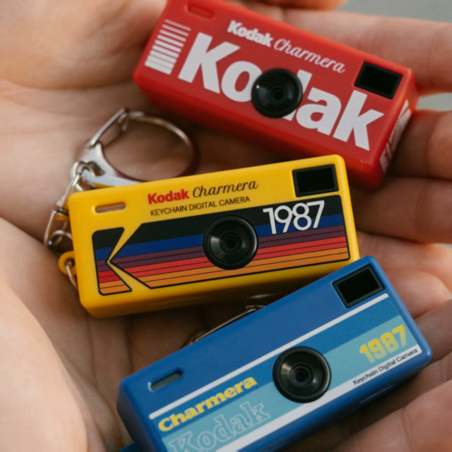 Kodak Charmera 코닥 차메라 키링 1987 미니 디지털 레트로 CCD 카메라 가챠박스 랜덤 현물, 키링 가챠박스 랜덤 1개