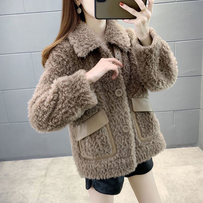 여성 양털 뽀글이 자켓 코트 루즈핏 쇼트 플리스 후리스 재킷 아우터 겨울