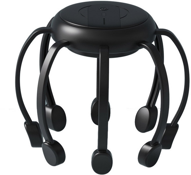 DS 전동 두피 마사지기 머리 마사지기 USB 충전 무선 진동, 블랙, JX-A01