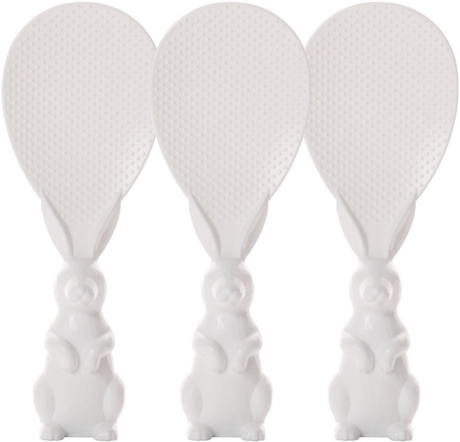 니드앤니드 이지그립 밥알이 잘 붙지않는 논스틱 스탠드 주걱, 화이트, 3개