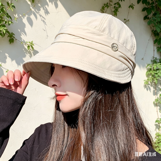 여성 자외선차단 모자 썬캡 버킷햇 대두핏 스트링 조절 속건 쿨링 야외 등산 낚시 캠핑, 보라색