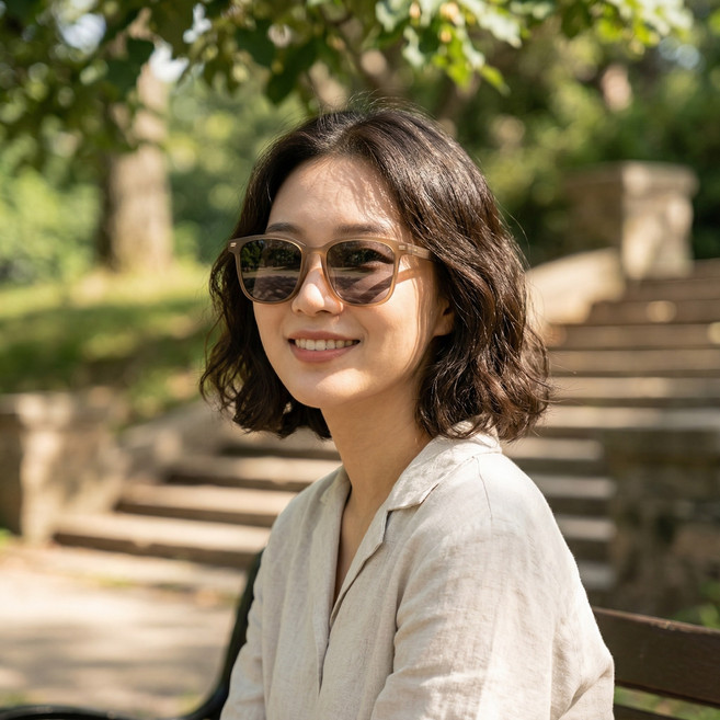 LICOV 틴트 편광 선글라스 초경량 투명뿔테 남녀공용