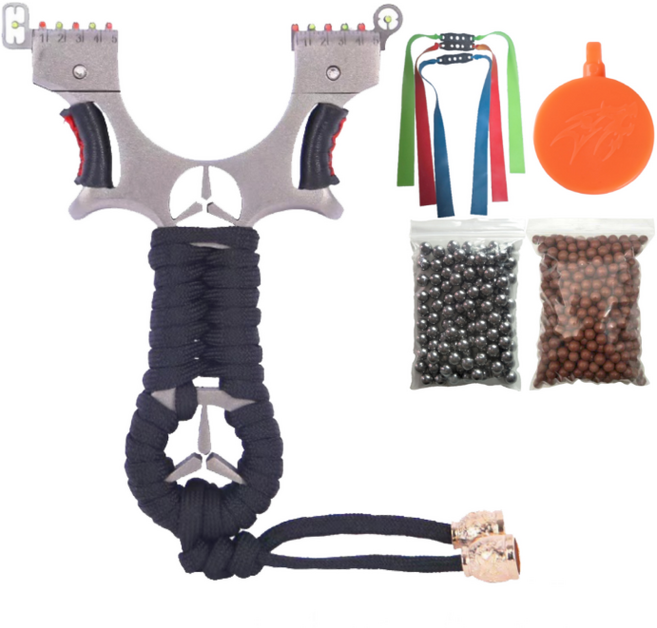 새총스토어 백궁2 새총 (새총고무줄 3개 쇠구슬 100개 세라믹볼 300개 새총타켓 포함), 1개