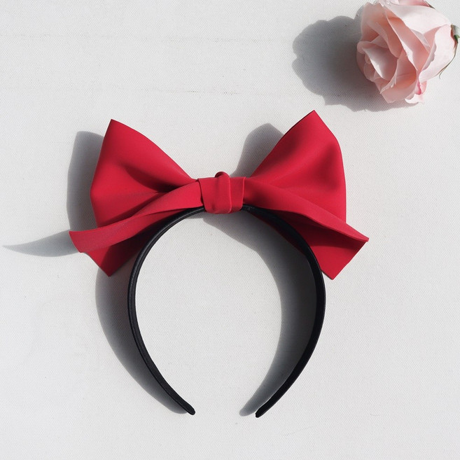 장미공주 백설공주 입체 빅리본 머리띠