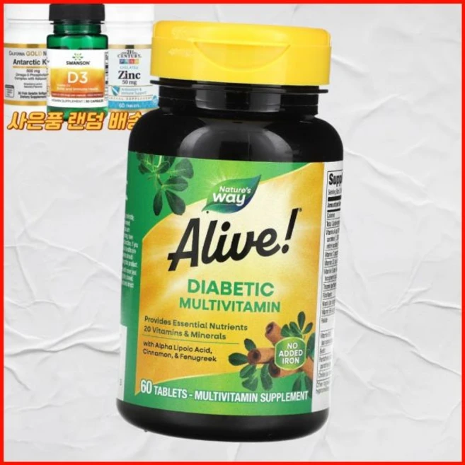 네이처로스 웨이 얼라이브 당뇨 종합비타민 60정 미국내수용, 1개 - 쿠팡