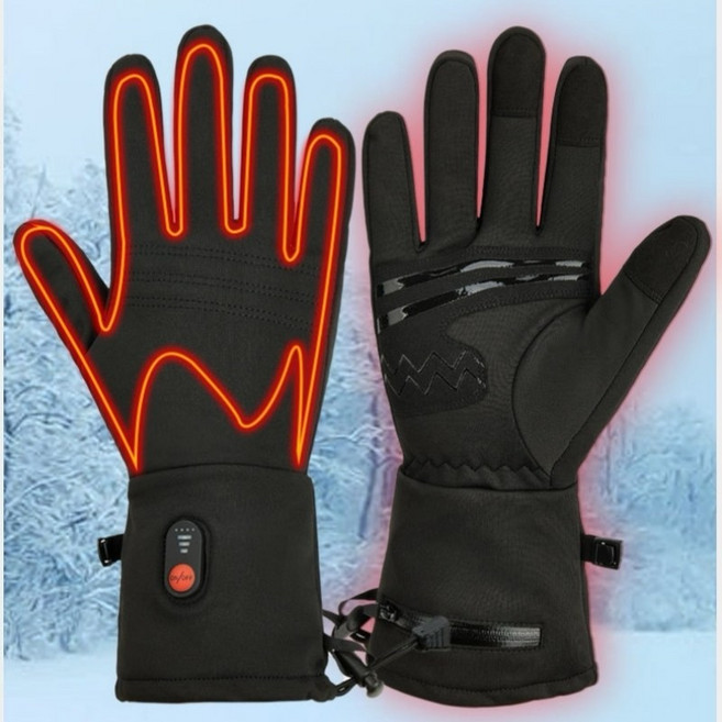 Mochae 발열장갑 USB 충전식 터치 오토바이 바이크 방한 장갑 온열 스마트 방한 열선장갑 3단계 온도조절 겨울 등산 스키 낚시, 블랙2
