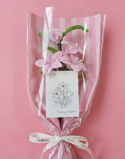 베리버터 모루꽃다발 키트 DIY, 1개, 백합