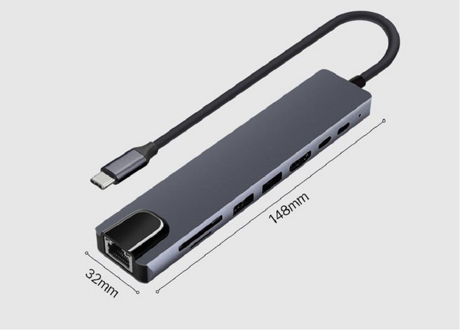 USB C타입 멀티 컨버터 USB허브 도킹스테이션 랜카드 TF SD 카드리더기 HDMI컨버터 PD충전 이더넷 RJ45