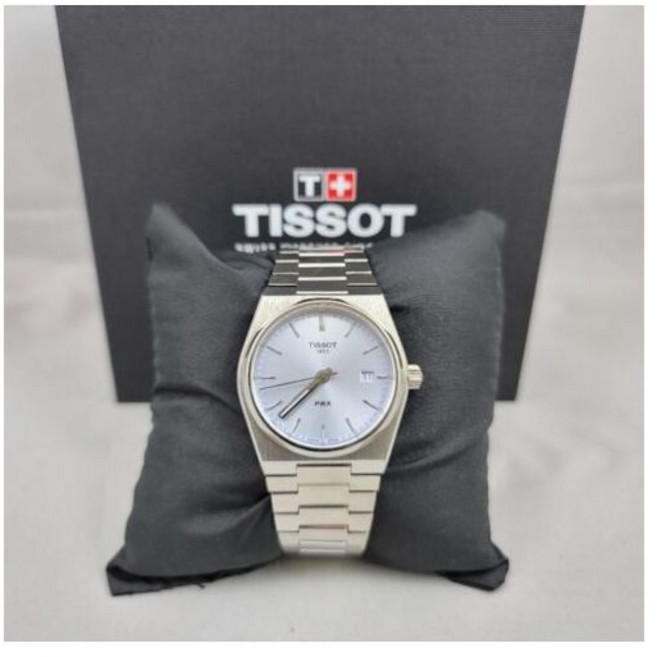 Tissot 티쏘 PRX 쿼츠 라이트 블루 다이얼 스틸 유니섹스 시계 T1372101135100 30530