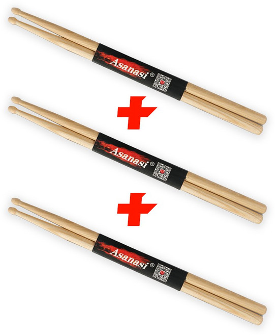 에이치컴퍼니 ASANASI 정품 드럼스틱 5A 3세트, 3개