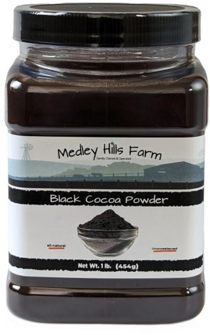 Medley Hills Farm 코코아 파우더 가루 메들리 힐스 농장의 블랙 1파운드 재사용 가능한 용기 베이킹에 적합한 훌륭한 네덜란드 공정 무가당