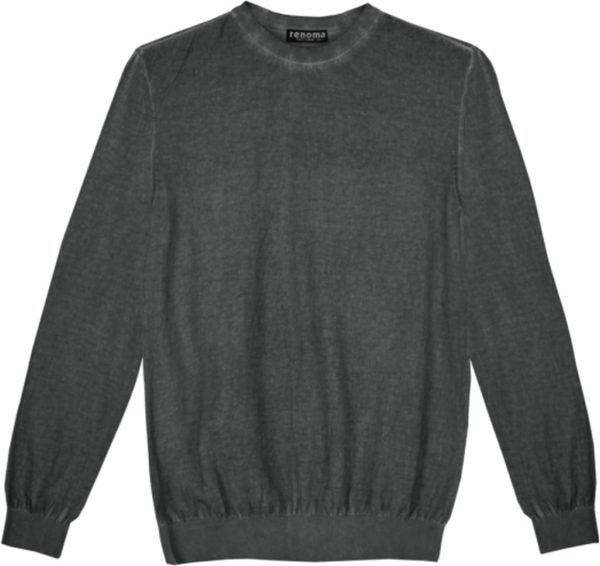 레노마 옴므 레노마 면 가먼트다잉 니트 카키 RMAMKT02A