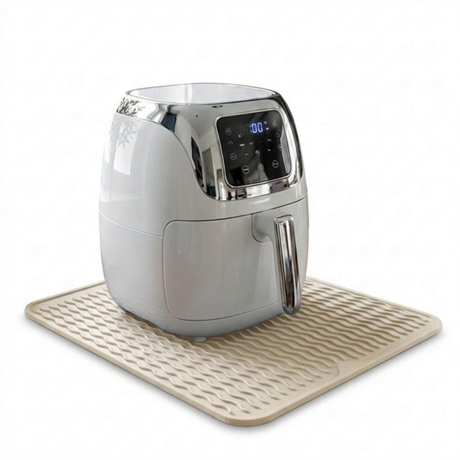 모루나루 다용도 에어프라이어 실리콘 열차단 단열 매트, 베이지, 1개