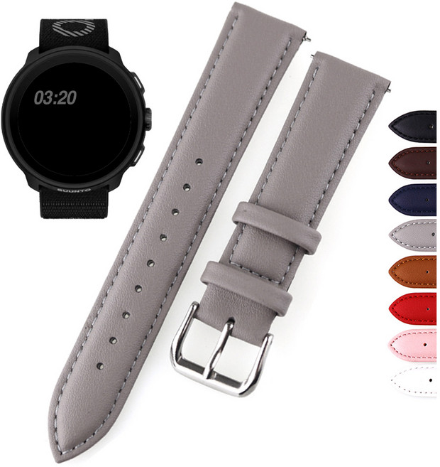 SUUNTO RUN 순토런 호환 레더밴드 스트랩 가죽 시계줄, 06 AGE06RE22 레드