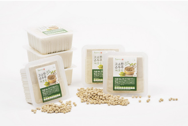 (당일생산 당일발송) 100% 국산콩 고소한 손두부 2모, 550g, 1개
