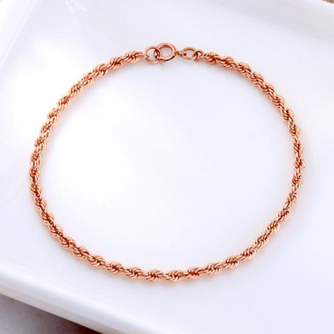 [골드팡] 14k/18k 쉬머링와이어로프체인 팔찌 (당일도착) 여성데일리 은은 세련 여자친구 기념일 베이직 선물추천 볼륨감 트위스트체인 밧줄꼬임디자인