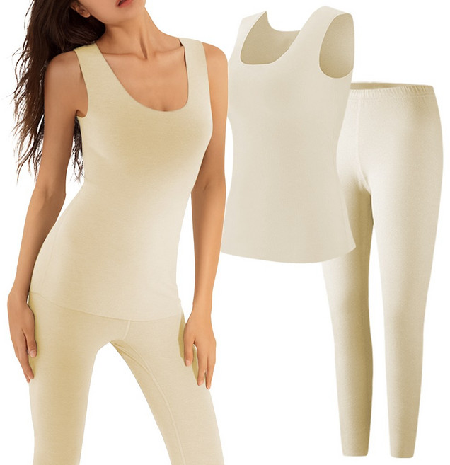 소곳속옷 겨울 여자 기모 런닝 내의 여성 발열 내복 히트텍 민소매 나시 상의 하의 세트