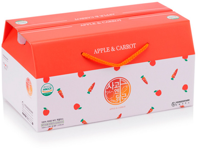 영농조합법인연두 사과엔당근 즙 주스, 100ml, 20개