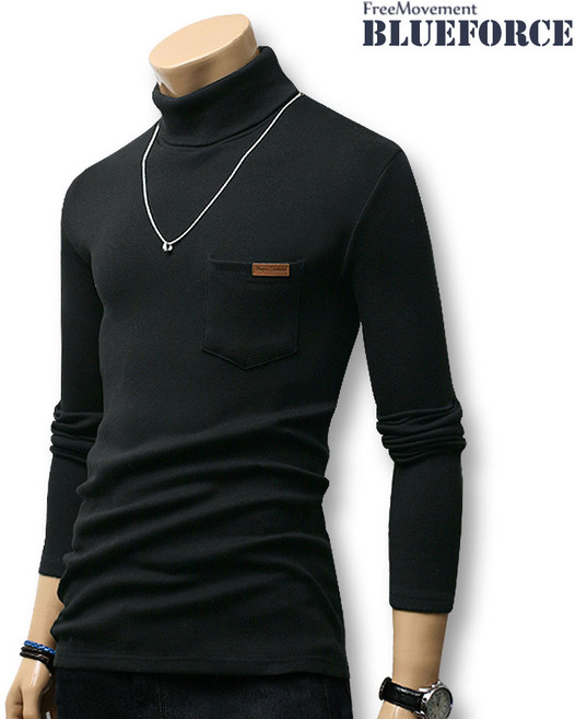 블루포스 에틸 남자 폴라티 목티 남성 목폴라 가을 겨울 빅사이즈 긴팔 티셔츠 단체티