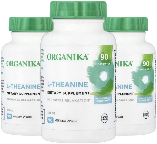 오가니카 L 테아닌 엘테아닌 225mg 베지 캡슐 90정 2+1, 3개, 90회분 - 쿠팡