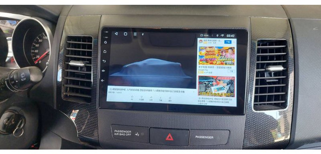 適用 Mitsubishi Outlander 9吋 安卓機 支援 CarPlay Android Auto 衛星導航 倒車顯影 汽車音響主機, 8核心, 6+64G + 專用框 + 專用線