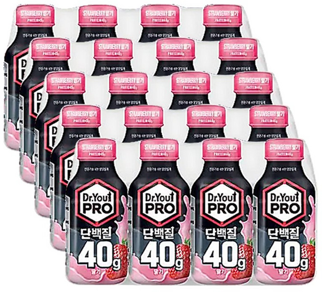 닥터유 프로 단백질 드링크 딸기 40g, 20개, 350ml