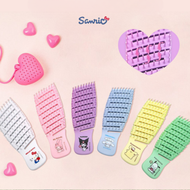 산리오 컴팩트 밴드형 브러시, 2개, 바이올렛