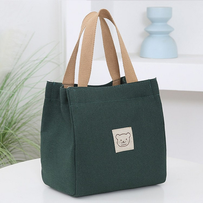 신고메고 곰돌이 사각 캔버스 토트백 UN-6011