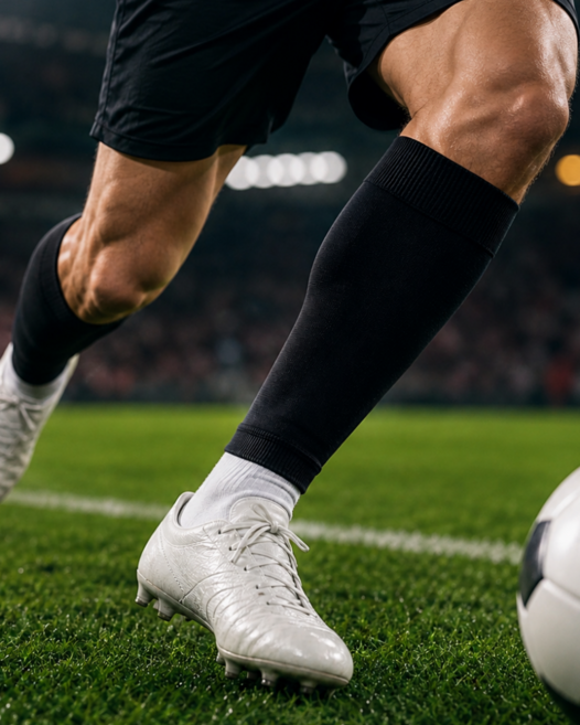 루노아 튜브형 남자 축구 스타킹 축구양말, 1세트, 블랙