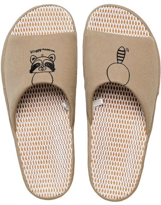 [SRC] 큐트 여름슬리퍼 발편한 슬리퍼 사무실슬리퍼 발바닥이 편한 슬리퍼 캐릭터자수 매쉬 슬리퍼