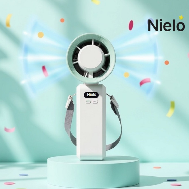 Nielo 니엘로 전자파없는 냉각손선풍기 휴대용 미니 선풍기 추천 [ KC인증 ], 화이트
