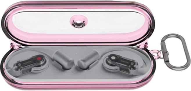 낫싱 이어 오픈 크리스탈 투명 슬림 케이스, 핑크, 1개