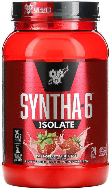 신타-6 아이솔레이트 스트로베리밀크쉐이크 프로틴 파우더 드링크 믹스 912g BSN, 1개