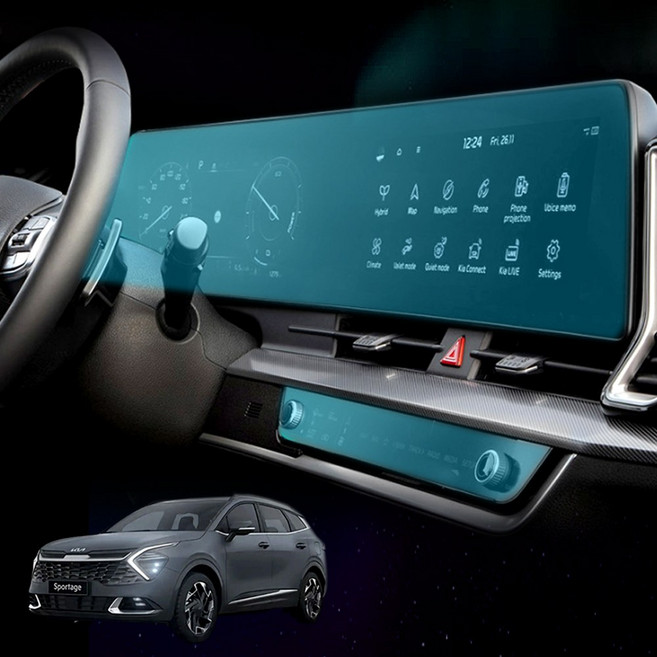 벤비아믹스 스포티지 NQ5 보호필름 디스플레이 공조기 세트 네비게이션 계기판 액정 강화필름 00830, 1GB, SPORTAGE