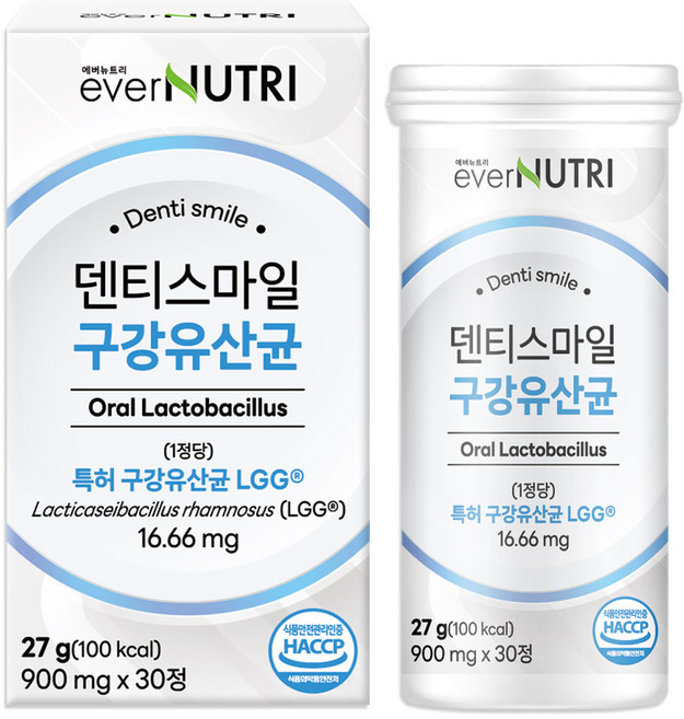 에버뉴트리 덴티스마일 구강유산균 자일리톨 특허 유산균, 1개, 30정