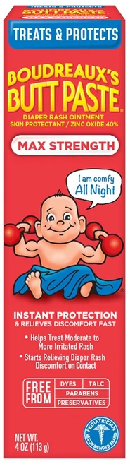 보듀록스 부트 페이스트 Boudreauxs Butt Paste 맥시멈 스트렝스 유아 연고 크림, 1개, 113g - 쿠팡
