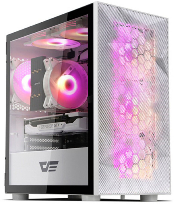 다크플래쉬 DLM21 RGB 메쉬 강화유리 (화이트) 미니케이스, 단품, 1개