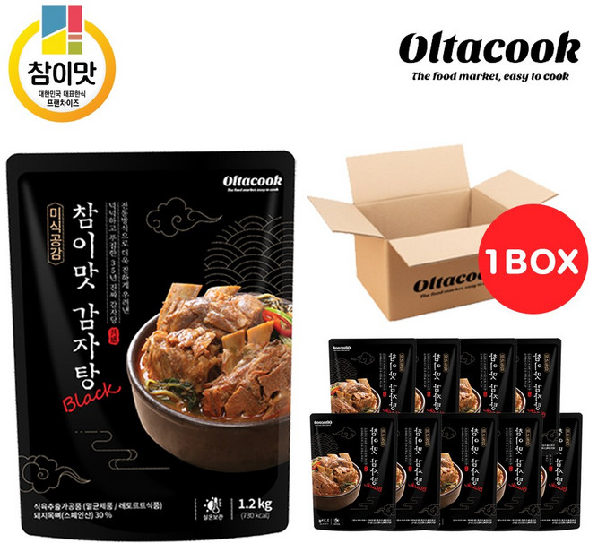 참이맛 감자탕 블랙(실온) 1.2kg 올타쿡, 10개