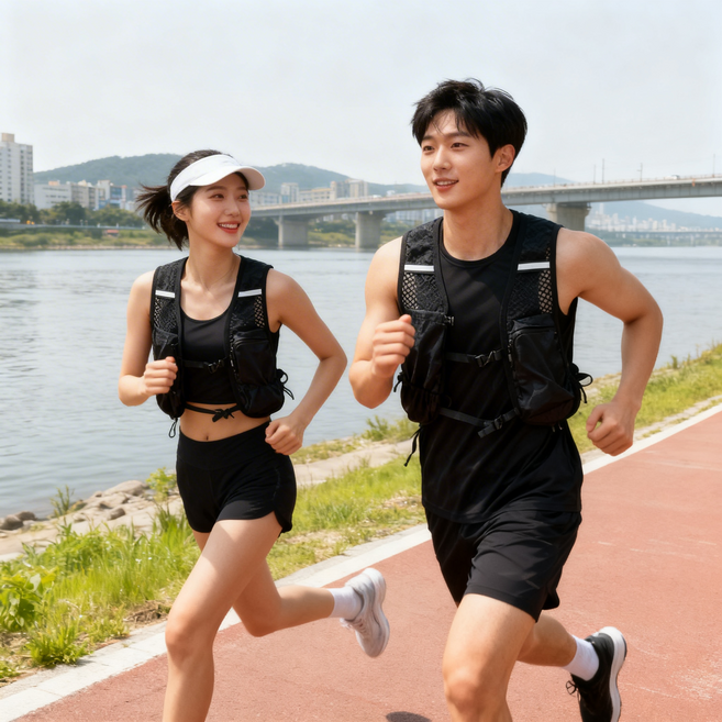 에어런 러닝 조끼 가방 초경량 남여공용 조깅 등산 핸드폰 수납