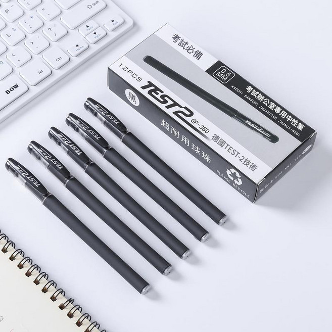 gp380 中性筆 0.5mm 黑色水性筆, 12支盒裝 - 黑色一盒 針管頭0.5mm, 1個