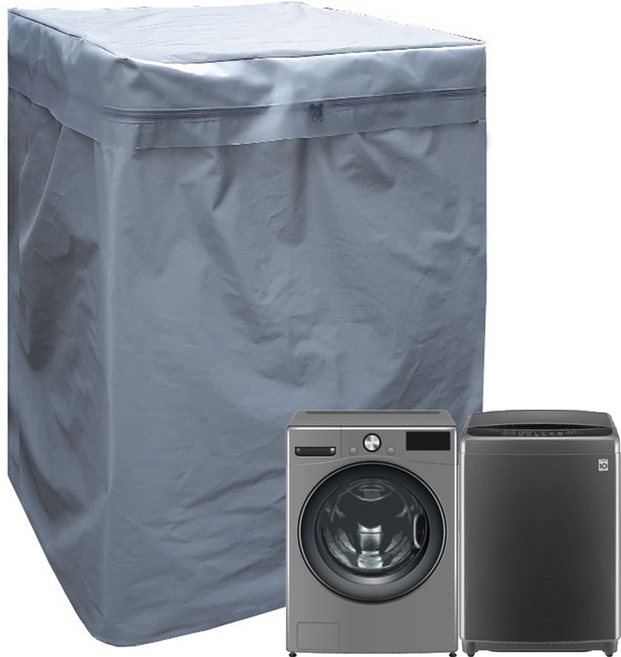 [거성봉제]국내생산 100%방수 지퍼형 세탁기 방수커버, 회색, 1개, 통돌이형,(70x75x103)