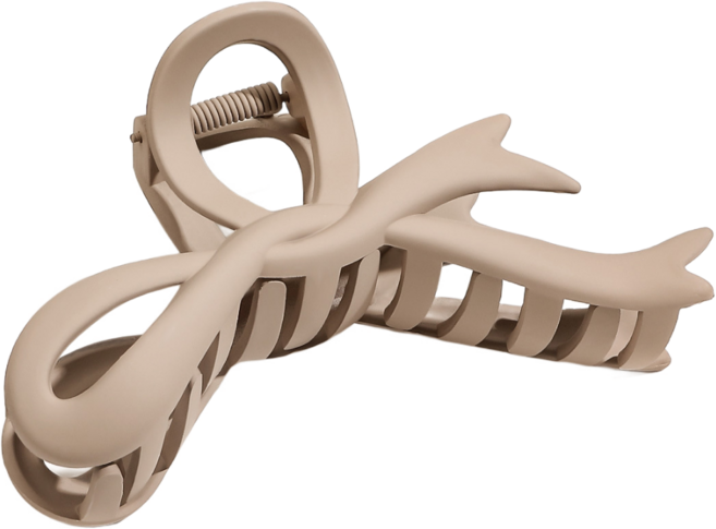 올림머리 헤어 집게핀 대형, 1개, 베이지