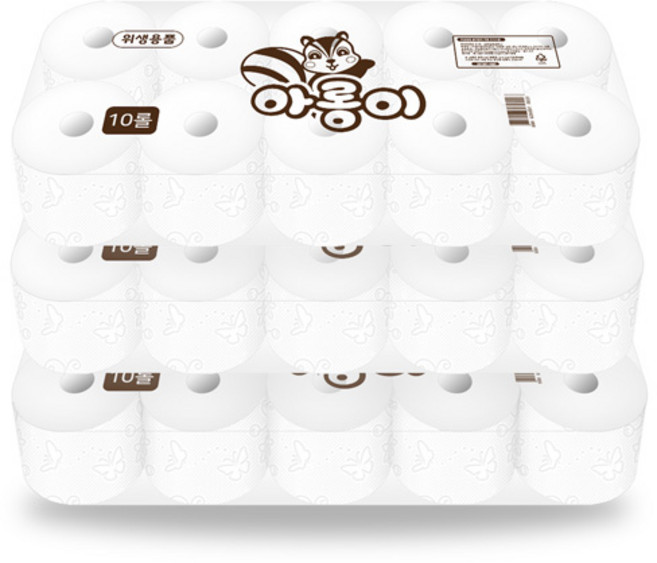 한아름산업 천연펄프 두루마리 아롱이 화장지 3겹 40M x 10롤, 3개