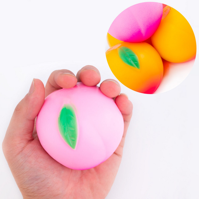 복숭아말랑이 피치말랑이 스트레스모찌볼 핑크+옐로우, 2개