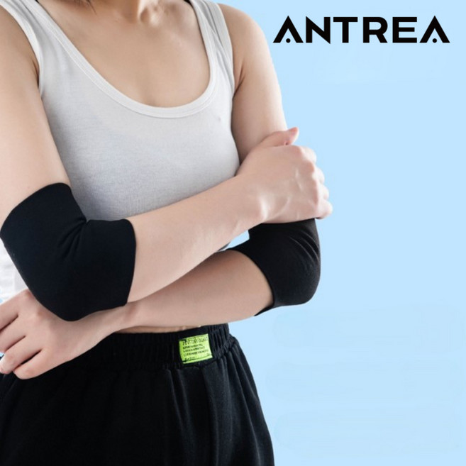 안트레아 짧은 팔꿈치 보호대 2P, 블랙, 2개