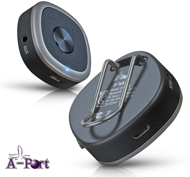 에이포트 APTX HD 블루투스 5.0 리시버 쿼드 이어폰 용 24비트 DAC 송수신기 차량용 핸즈프리 통화지원 마이크 내장, 블랙, B-Talk/BTR515