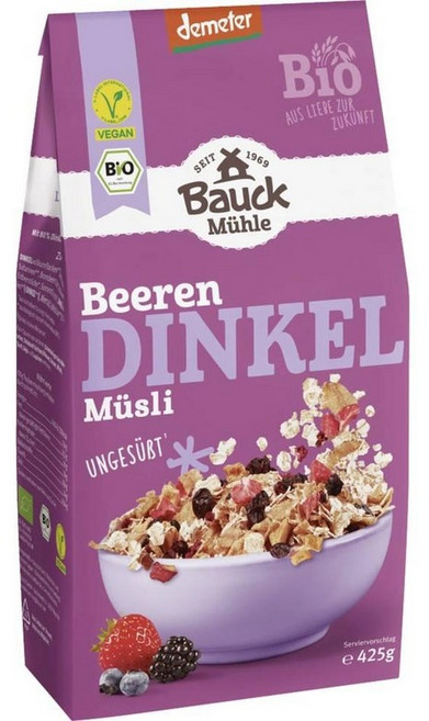 바우크밀 유기농 베리 스펠트 뮤즐리 Bauck mill Organic Berry Spelt Muesli 425g, 1개
