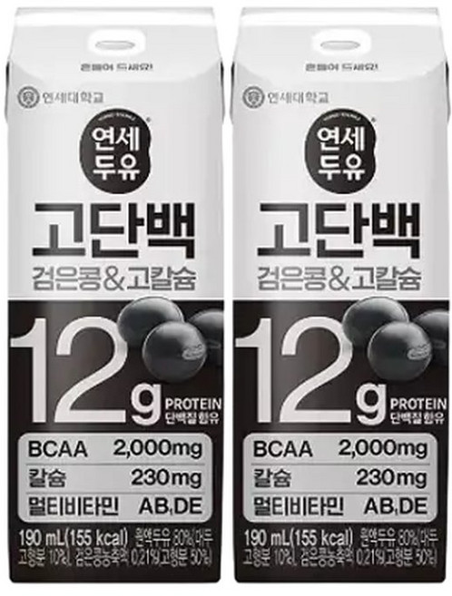 연세두유 고단백 두유 검은콩고칼슘 190ml 32개